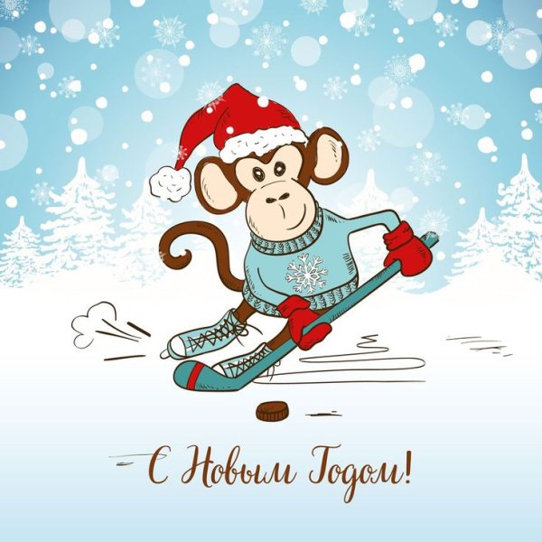 Хоккейное поздравление с новым годом