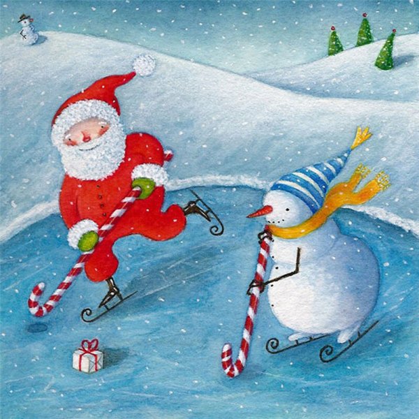 Новогодние открытки хоккей