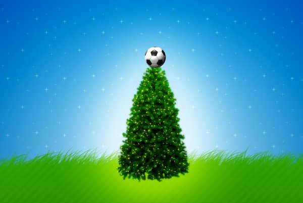 Футбольная Новогодняя открытка