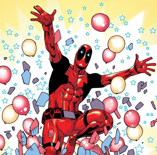 Открытка в стиле Марвел