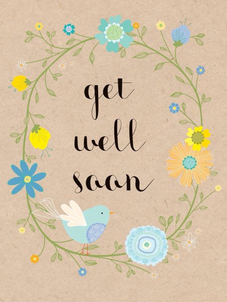 Открытка с пожеланием выздоровления на английском