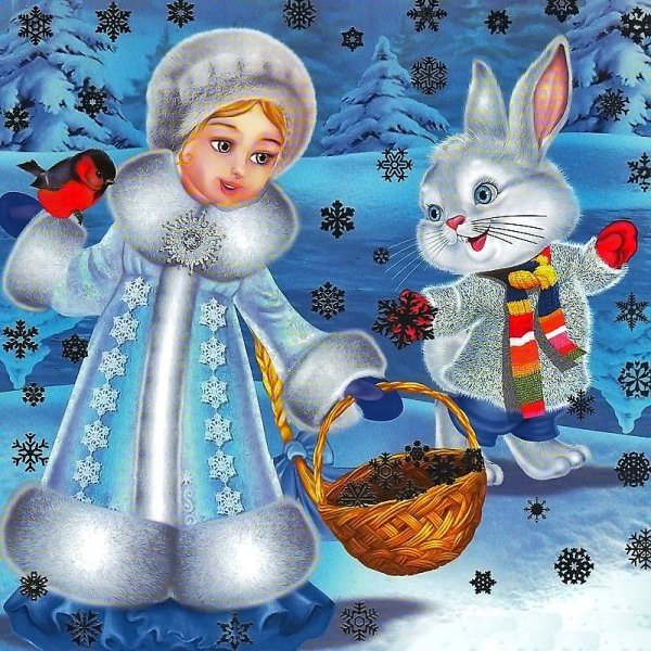 Зимний пейзаж снежинки