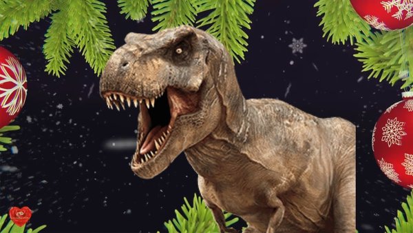 Открытка с динозавром