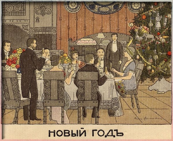 Новогодние открытки до 1917 года