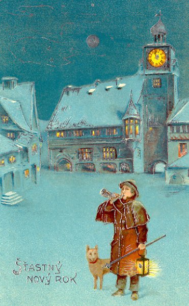 Старинные чешские новогодние открытки