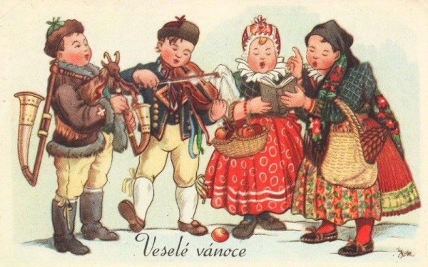 Чешская Рождественская открытка