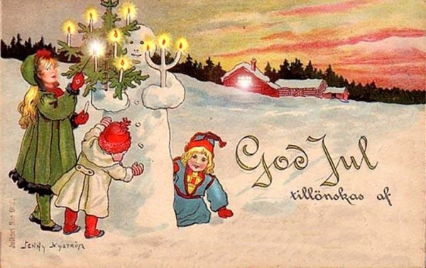 Рождественская открытка в стиле ретро