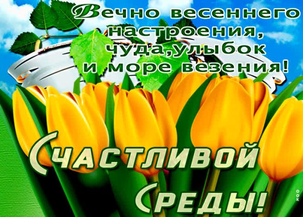 Открытки с добрым утром среды весенние