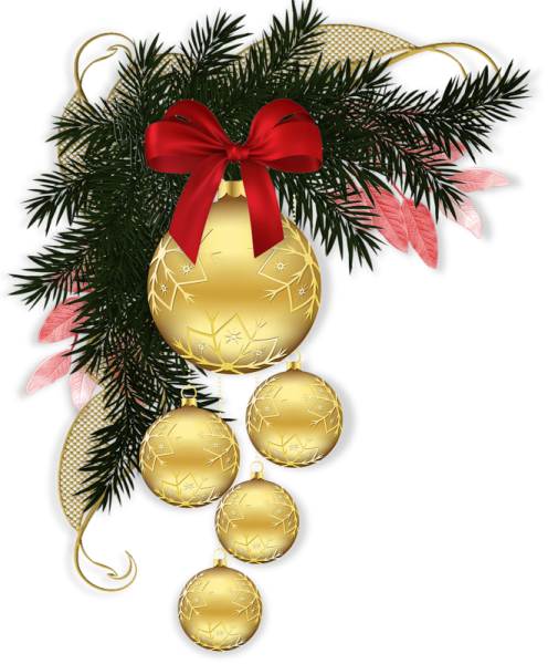 Еловая ветка с шарами