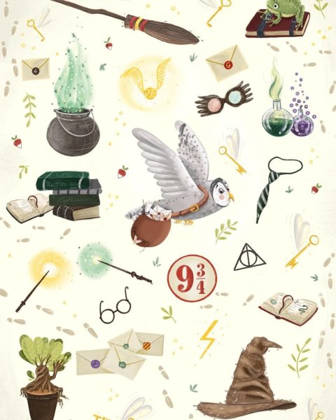 Гарри Поттер наклейки акварель