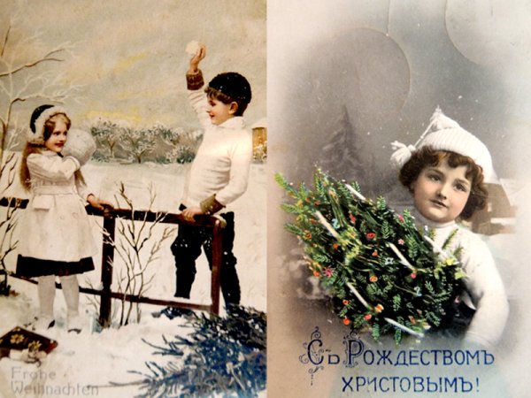 Дореволюционные открытки с новым годом
