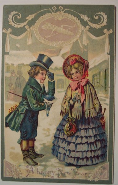 Новогодняя открытка в стиле 19 века