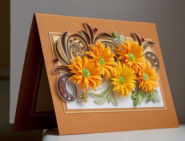 Открытка в квиллинге