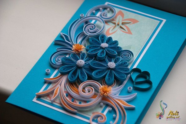 Квиллинг в голубых тонах