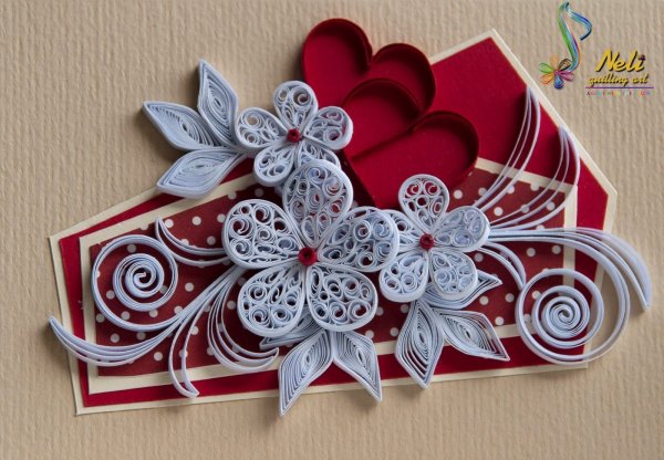 Открытка в стиле квиллинг своими руками