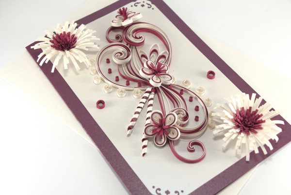 Свадебные открытки квиллинг