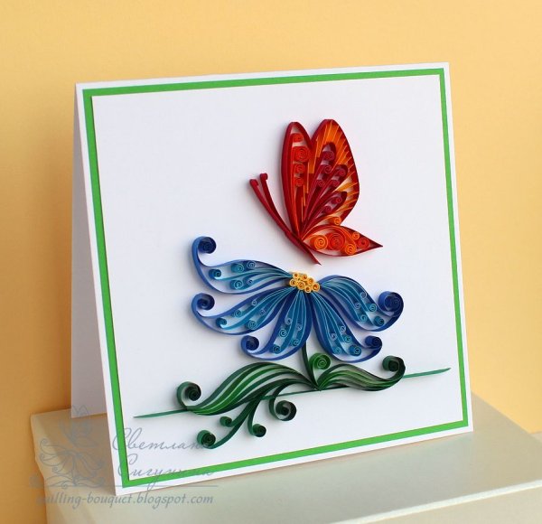 Открытки с помощью квилинга