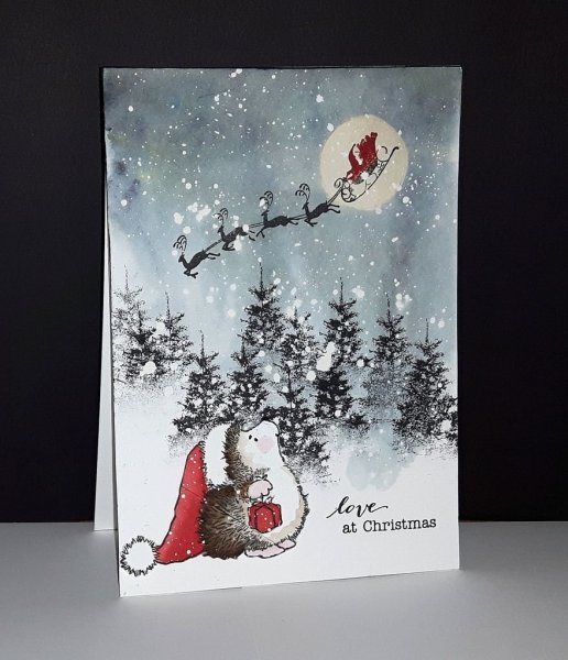 Новогодние открытки акварелью