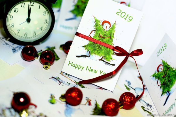 Тематическая открытка на новый год