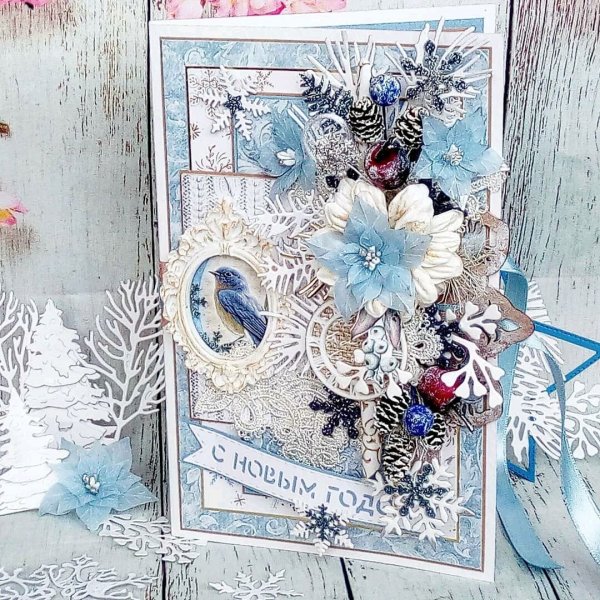 Открытки ручной работы на новый год