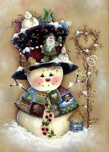 Снеговики для декупажа