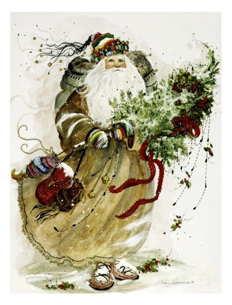 Дед Мороз акварель