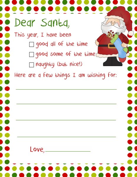 Letter for Santa for Kids