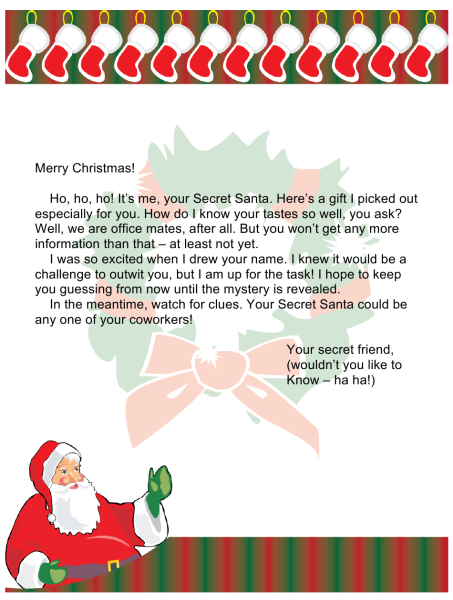 Тайный Санта этикетка