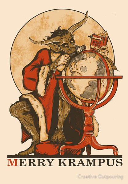 Винтажная открытка с КРАМПУСОМ