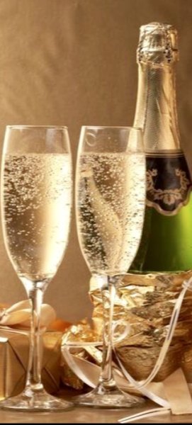 Открытки с бокалами шампанского