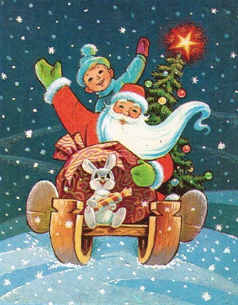 Художник л.Похитонова Новогодняя открытка