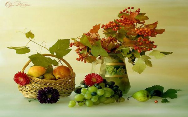 Осенние букеты с пожеланиями