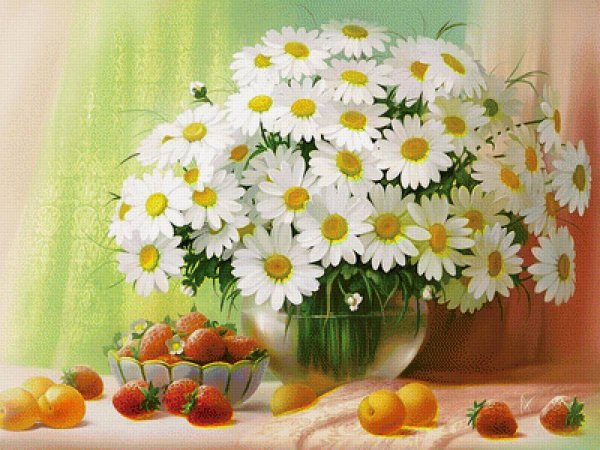 Алмазная мозаика ромашки