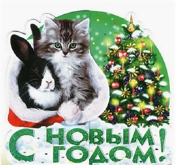 Новогодний зайчик и кот