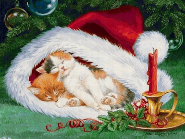 Новогодние открытки с котиками