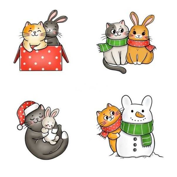 Новогодние открытки с зайцами