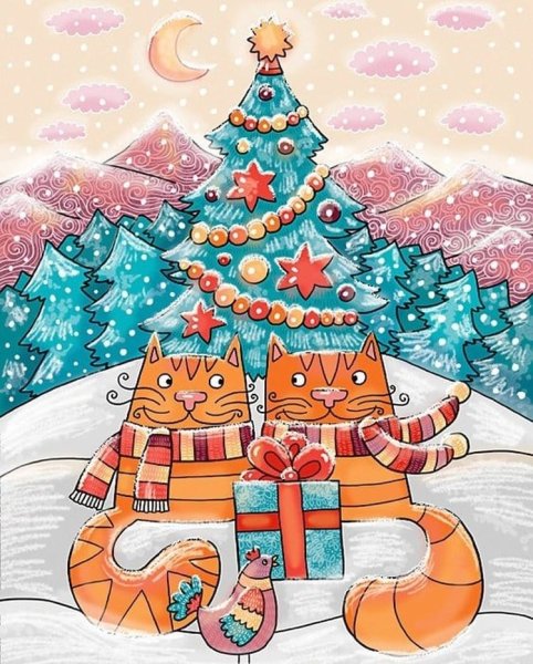 Новогодние поздравления с котиками