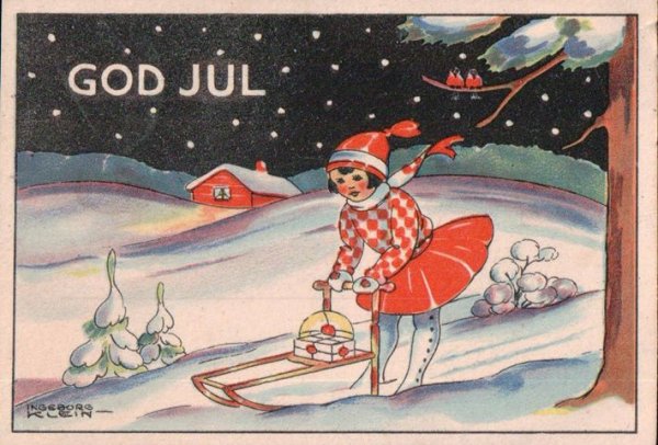 God Jul открытки на шведском дети