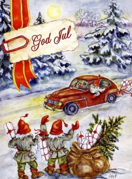 Шведские новогодние открытки