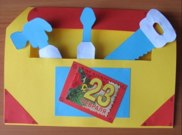 Поделка открытка для папы