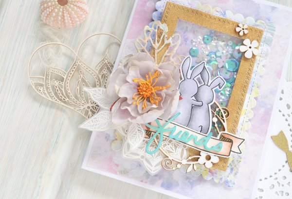 Открытка с шейкером Скрапбукинг