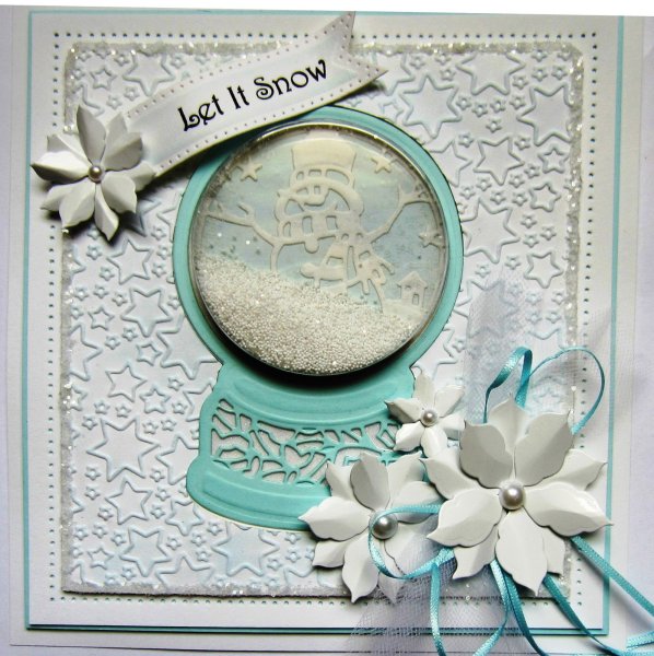 Открытка шейкер с блестками