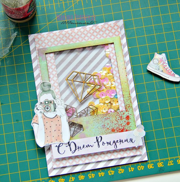 Открытка шейкер Новогодняя