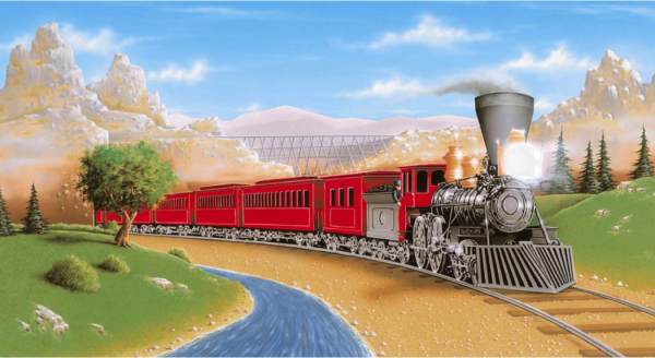 Открытка с поездом