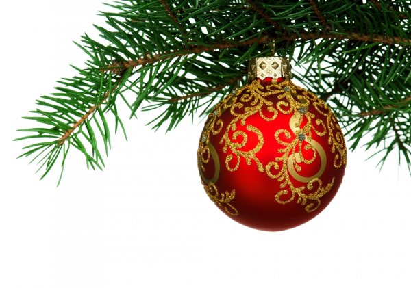 Веточка с шариком Новогодняя