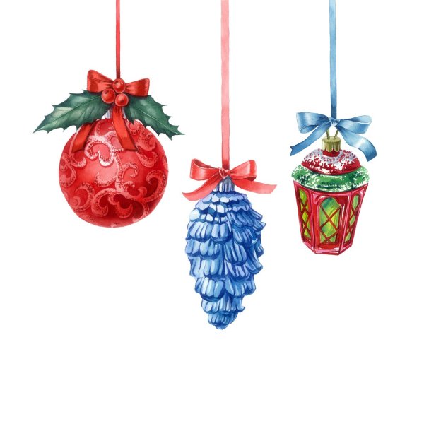 Елечные игршкиакварель