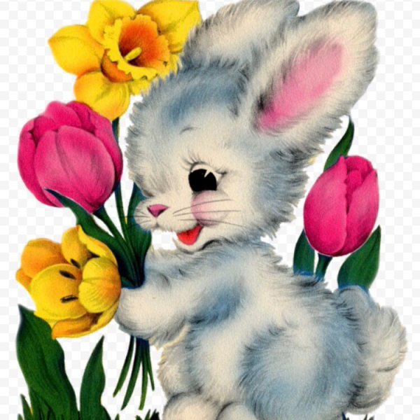 Зайчик с цветами