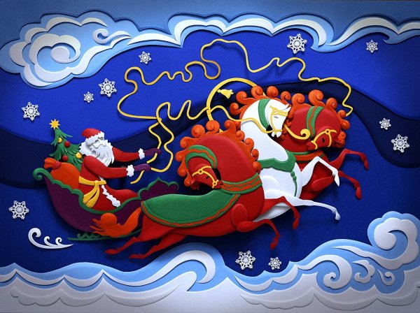 Открытка на новый год в иллюстраторе