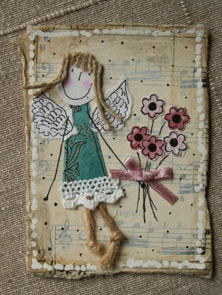 Открытка хенд мейд с днем рождения