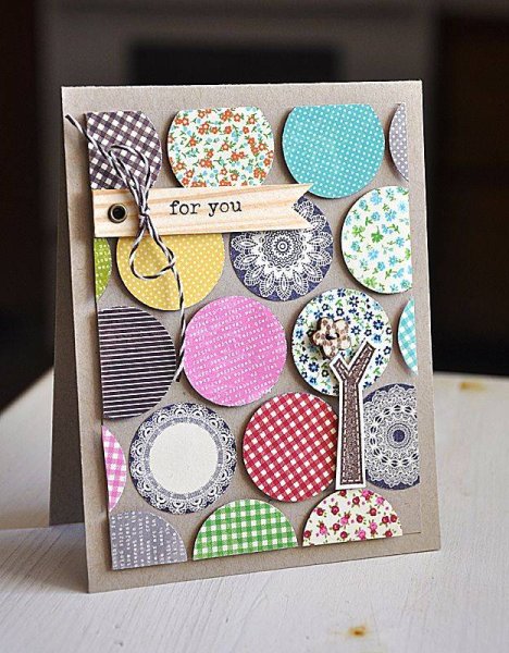 Открытка с тканью